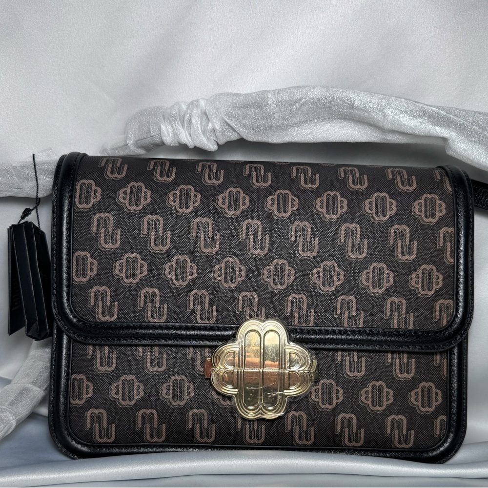 NWT MAJE Clover Canvas Bag with Leather Trim - Picture 15 of 17